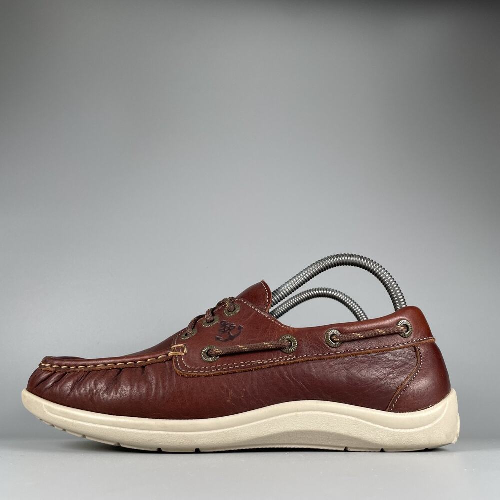 Men's 7.5 Women's 9 SAS Decksider Brown Leather Lace Up Boat Shoe Comfort Loafer